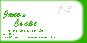 janos csepe business card