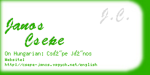 janos csepe business card